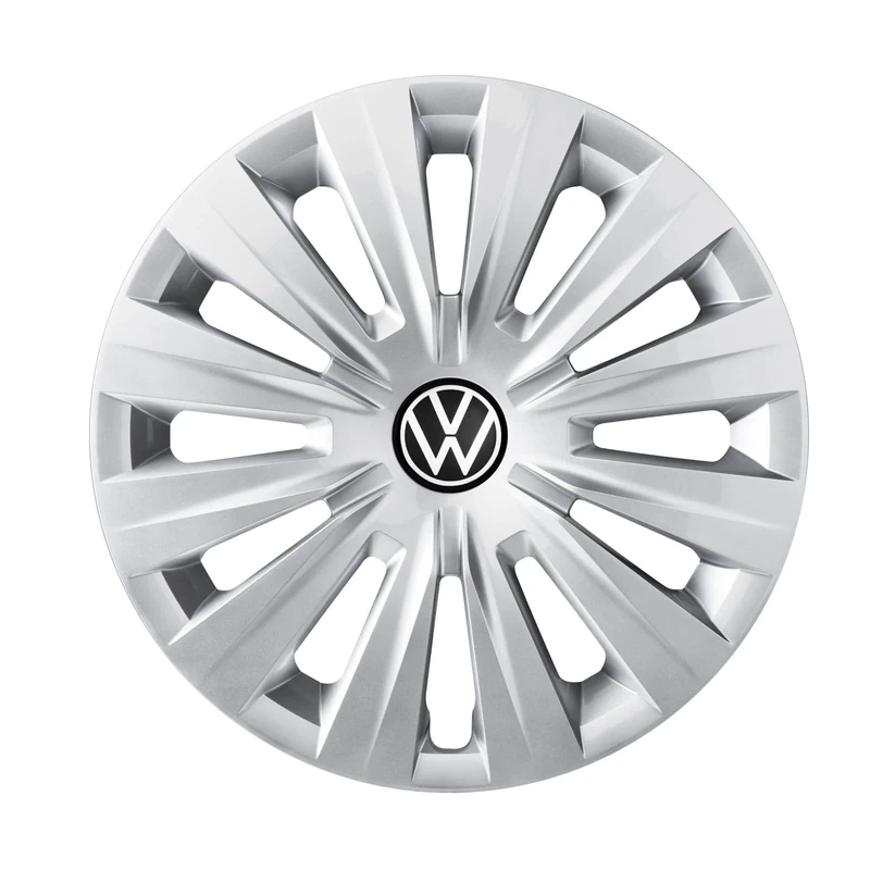 Volkswagen 5H0071455UWP Wheel Trims 15 Inch Steel Wheel Trims Brilliant Silver Set of 4
