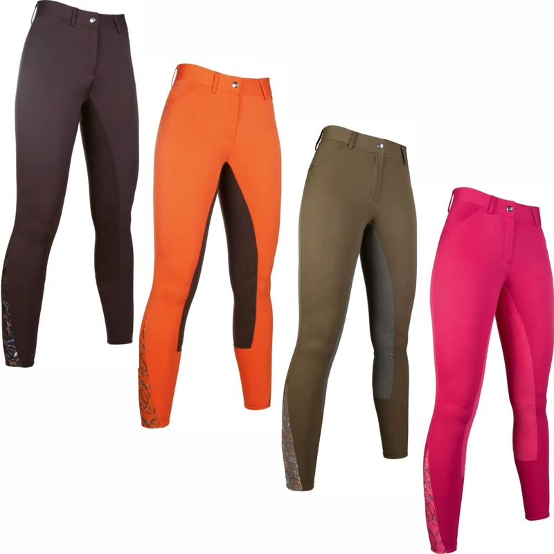 HKM Women's Allure Alos Full Seat Riding Breeches, Orange, 38