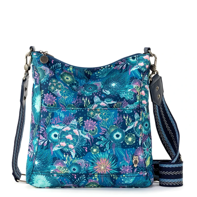 Sakroots Women's Gen Lucia Crossbody in Repreve Eco-Twill, Royal Blue Seascape, One Size - Image 1