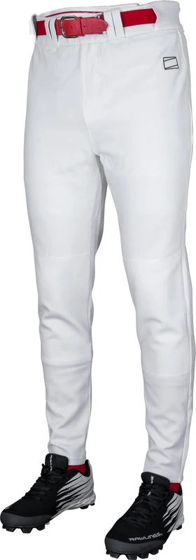 Rawlings Men's Pro 150 Series Baseball Pant | Jogger Fit | Adult Sizes | Solid & Piped Options, White, Small