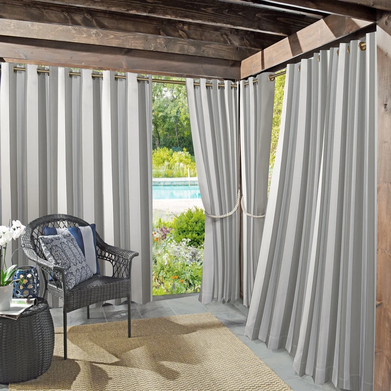 Sun Zero UV Protectant Curtain Panel, Polyester, Grey, 54" W x 108" L (Pack of 2)