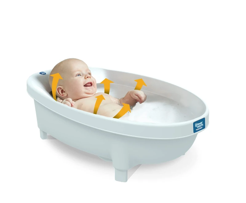Aquascale Forever Warm by Baby Patent, White - Baby Bath - Similar Concept to a hotwater Bottle, Fill The Compartment and This Will Keep The Bath Water Warmer for Longer. Innovative Design.