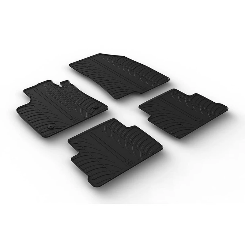 GLEDRING Set of rubber mats compatible with Dacia Jogger 2022 (T profile 4-piece + mounting clips)
