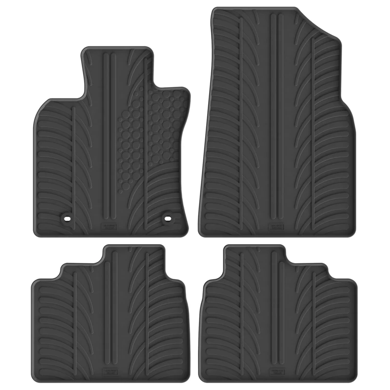GLEDRING Set of rubber mats compatible with Toyota Camry (XV7) 2018 (T profile 4-piece + mounting clips)