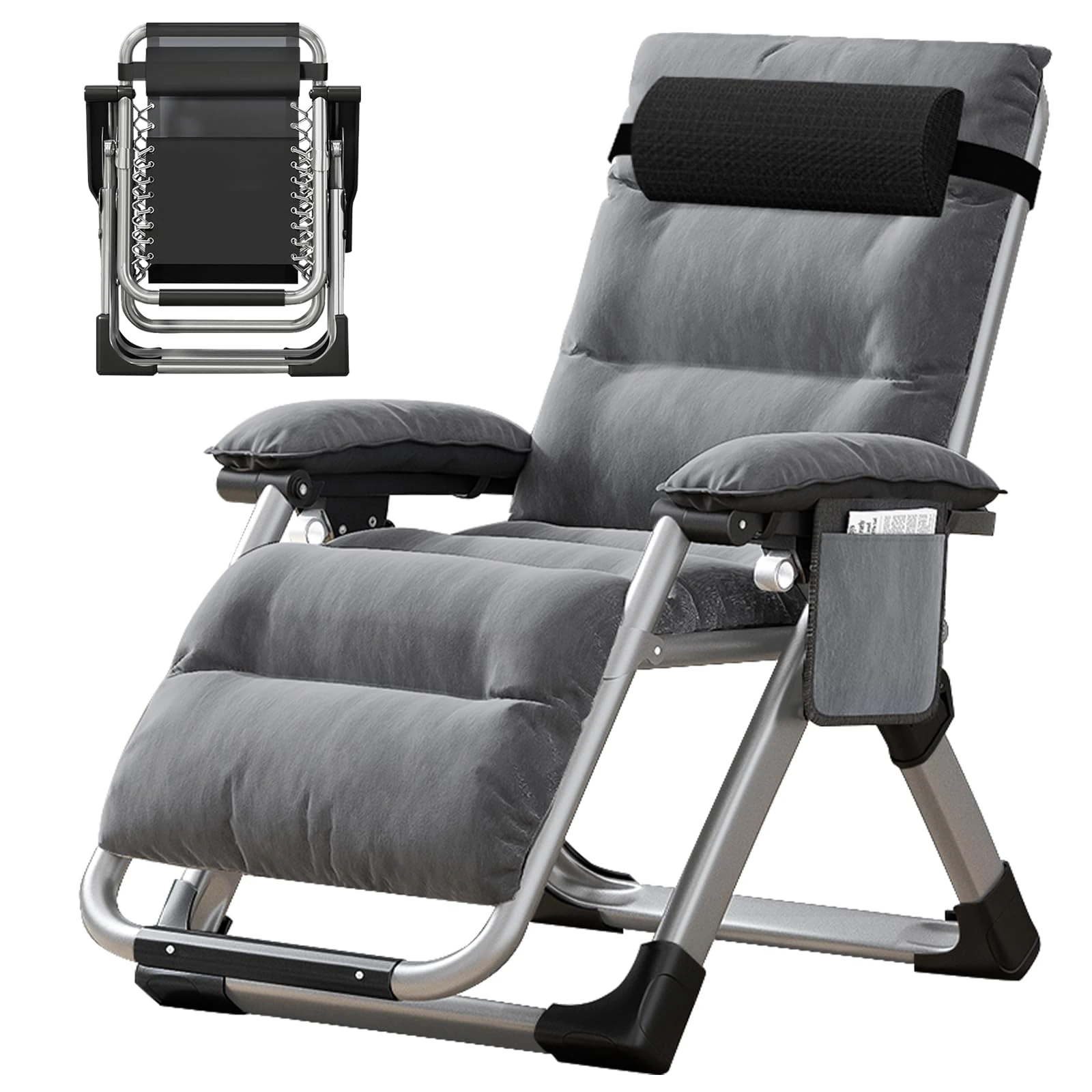 MOPHOTO Zero Gravity Chair, Outdoor Lounge Chair with Side Table, Zero Gravity Recliner, Sturdy & Comfortable, Supports up to 200KG