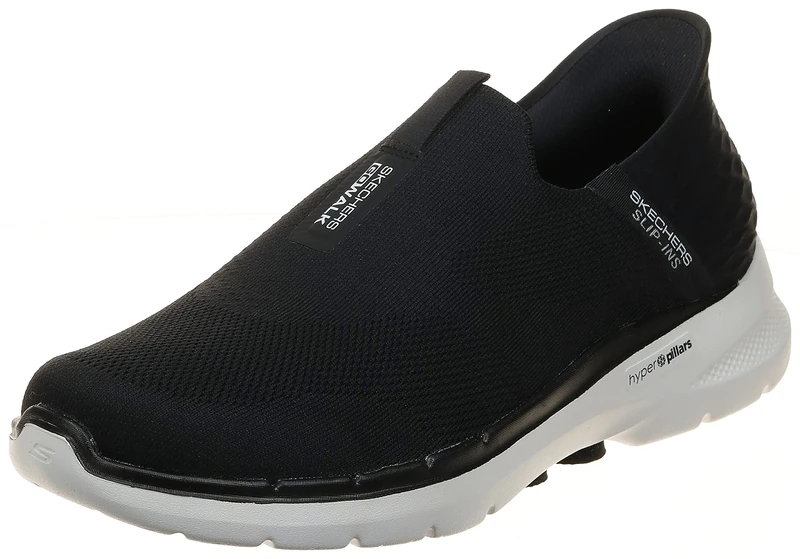 Skechers Mens Slip Ins: Go Walk 6 Easy On Trainers Black/White 10.5 (45.5)