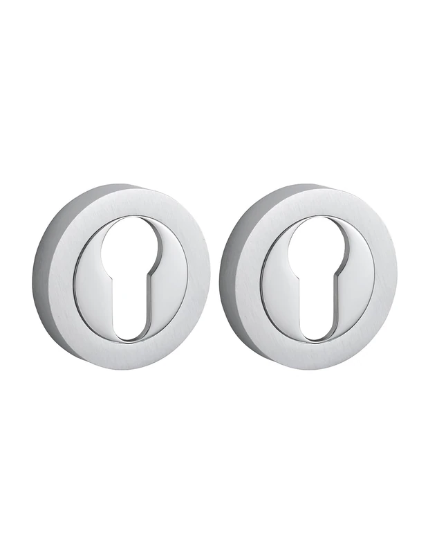 Thirard Arion Round Rosette Studs Diameter 50 mm Hole for Euro Cylinder Satin Chrome - Image 1