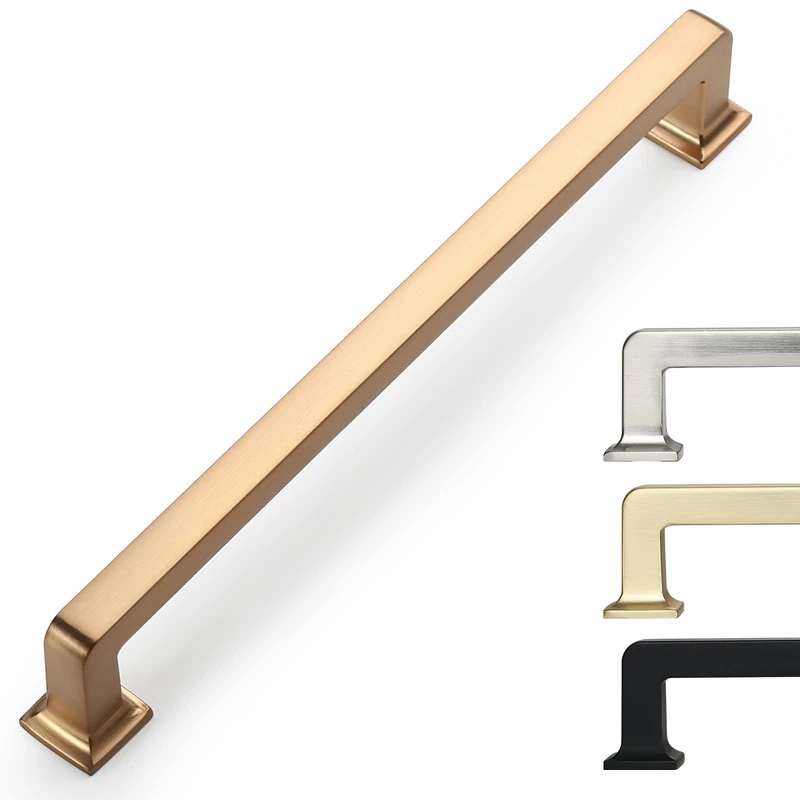 9BUILD 10 Pack 7 Inch Bronze Cabinet Pulls: Kitchen Cabinet Hardware, Modern Style, Sturdy & Easy to Install