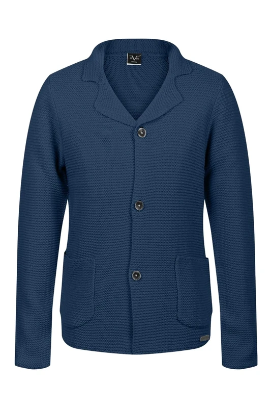 19V69 ITALIA Joey, Men's Cardigan Sweater, Blue, L