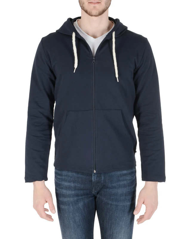 19V69 ITALIA Thomas, Men's Hooded Sweatshirt, Navy Blue, XXL