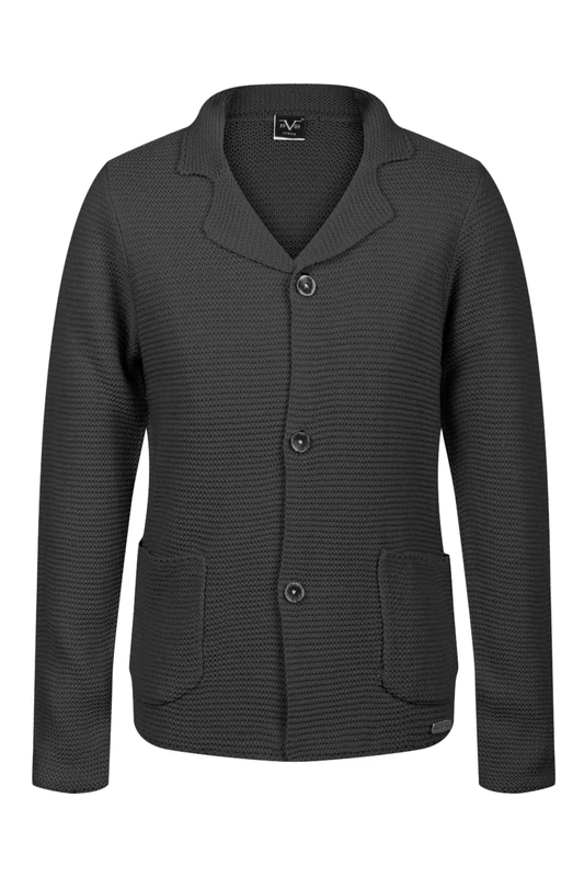 19V69 ITALIA Joey, Men's Cardigan Sweater, Black, XXL
