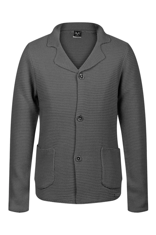 19V69 ITALIA Joey, Men's Cardigan Sweater, Grey, M