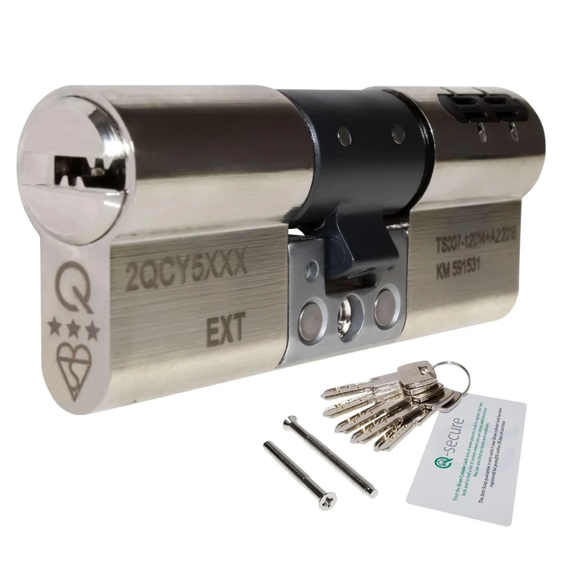 Nickel, 50/45 (95mm) greenteQ Orion TS007 3-Star Anti-Snap Euro Cylinder Lock Door Barrel