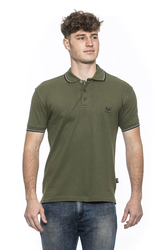 19V69 ITALIA Men's Costina Olive Polo Shirt, Large - Image 1