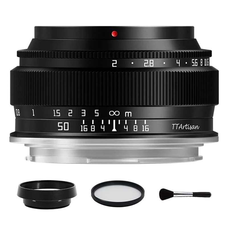TTArtisan 50mm F2 Full Frame Large Aperture Manual Portrait Lens for Sony E Mount Mirrorless Camera A5500 A6000 A6300 A6400 A7C A7MIII A7MIV A7RIII A9 NEX-3 NEX-3N NEX-5 NEX-5R