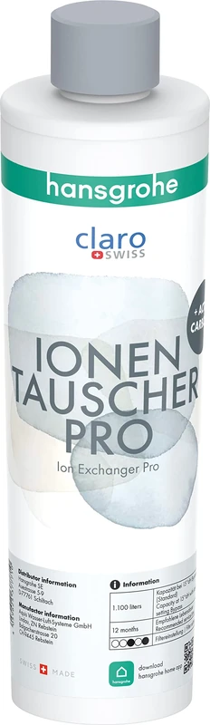 hansgrohe Filter Ion Exchanger Pro and Activated Carbon Filter Cartridge for Aqittura M91, Water Filter, Replacement Filter, Filter Capacity 1,100 litres at 15° dH
