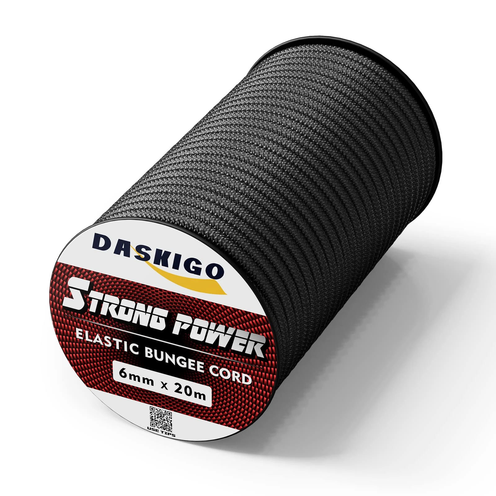 Bungee Cord Elastic Shock Cord, 6mm x 20M Black