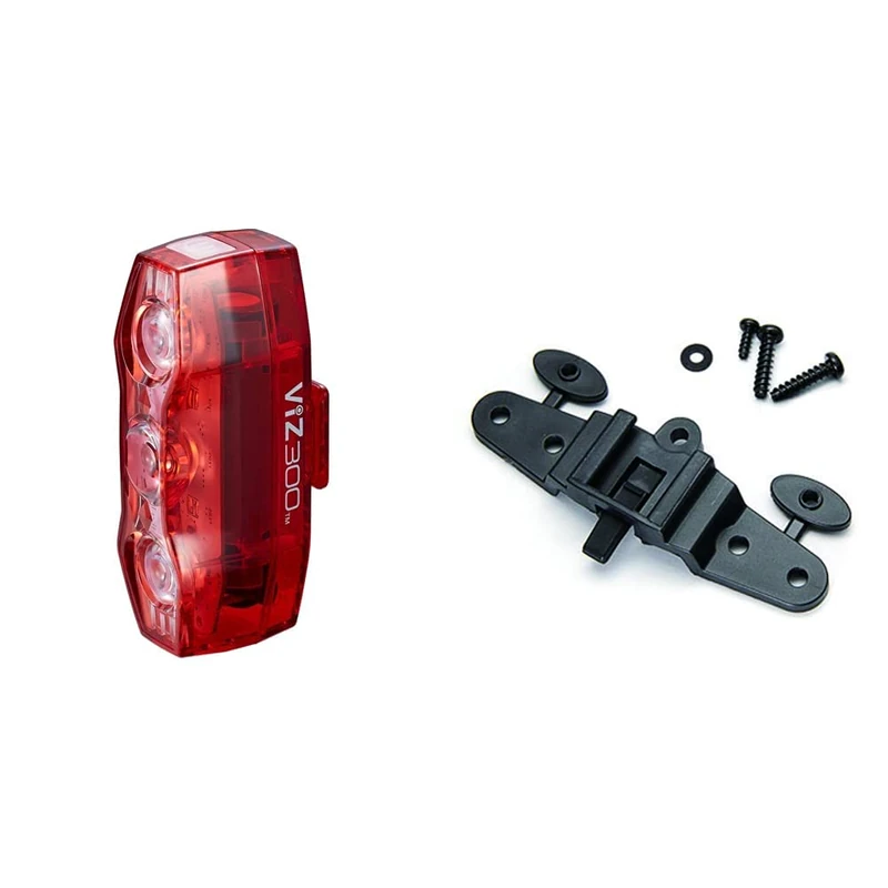 CatEye Unisex's Viz 300 Rear Light Bicycle, Black, One Size and CatEye Rear Multi-Mount Bracket 544-5620 Cycling Lights and Reflectors - Black