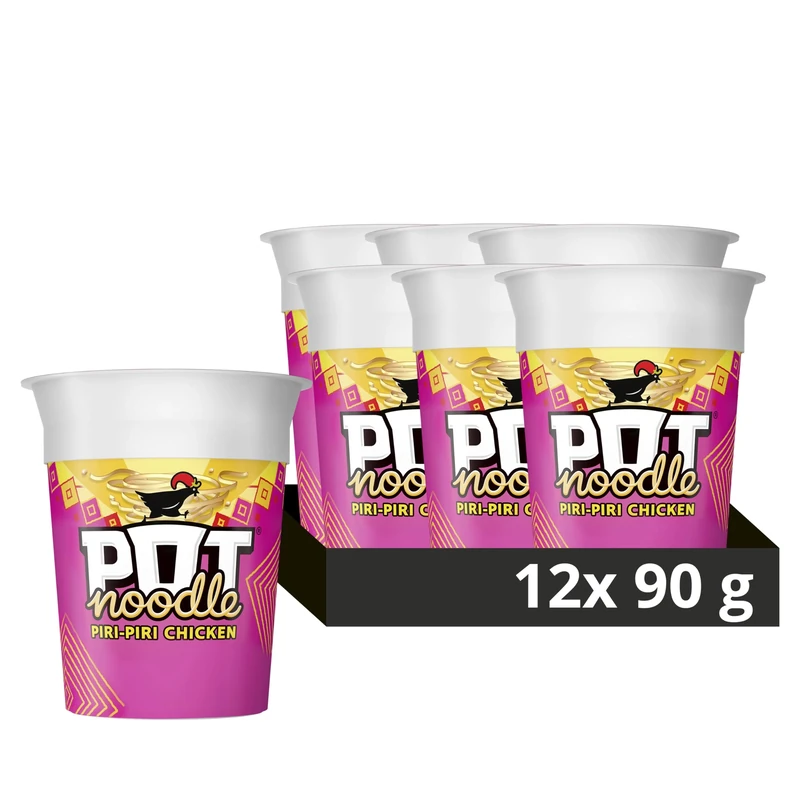 Pot Noodle Piri-Piri Chicken Instant Snack vegetarian quick to make noodles Instant Noodle 12x 90 g