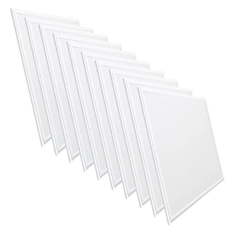Pack of 10 Slim LED Panel 60 x 60 cm, 44 W, Neutral White UGR19, 4000 Lumens. Driver Included.