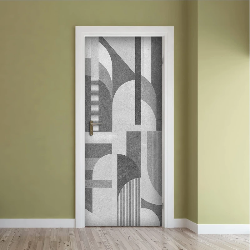 CREARREDA Premium PVC Door Stickers, Door Cover, Vintage Grey, Easy Bubble-Free Application, Interior Door Coverings 83 x 210 Removable, 20177