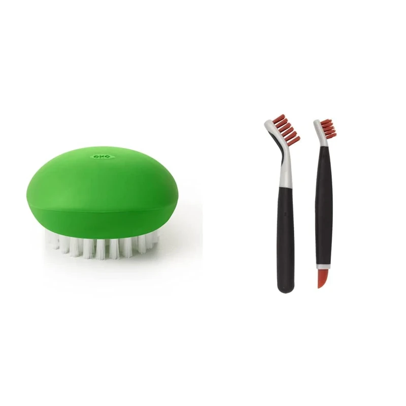 OXO Good Grips Vegetable Brush & Good Grips Deep Clean Brush Set - Orange