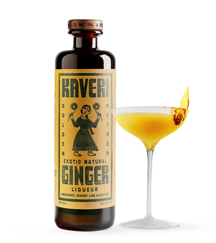 Kaveri Ginger Liqueur, Organic and Spicy, made with Ginger, Cardamom & Jaggery - Gluten-Free, Vegan - 20.3%