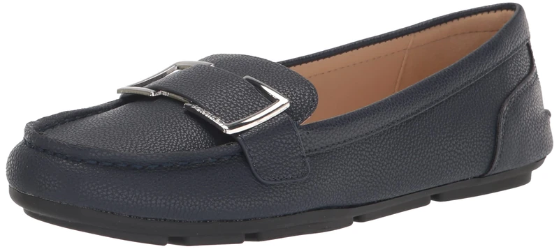 Calvin Klein Women's Lydia Loafer, Navy Tumbled Leather 002, 6 UK