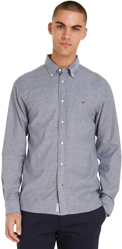 Tommy Hilfiger Men's Core 1985 Flex Oxford Rf Shirt Mw0mw25037 Casual Shirts, Blue (Desert Sky), L - Image 1