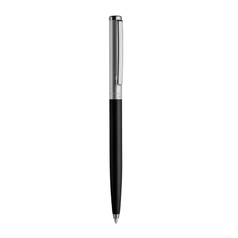 Otto Hutt Design 01 Ballpoint Pen 001-11425 - Ballpoint Pen with High-Quality Coating, Surface in Matte Black Ruthenium - With Large Capacity Refill M, Blue