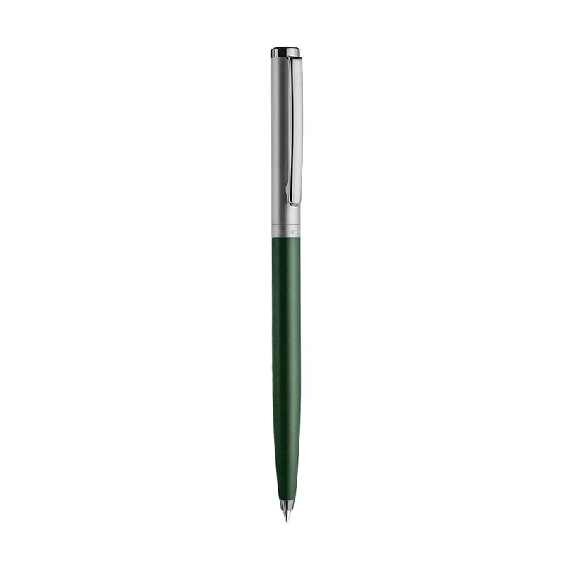 Otto Hutt Design 01 Ballpoint Pen 001-11592 – Ballpoint Pen with High-Quality Coating, Surface in Matte Green Ruthenium – With Large Capacity Refill M, Blue