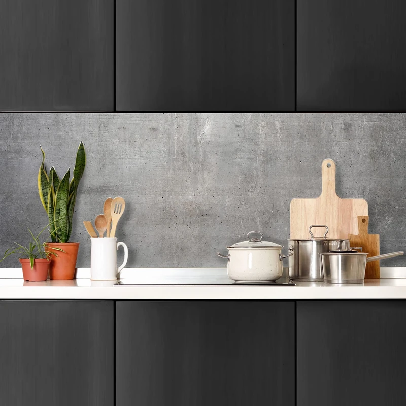 CREARREDA 67135 Kitchen Splash Guard Wall Sticker Concrete Finish 180_x_60_cm 100% Made in Italy with Non-Toxic, Flame Retardant and Water Resistant Ink
