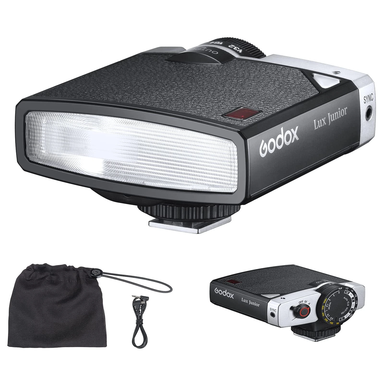 Godox Lux Junior Retro Camera Flash On-Camera Flash Speedlite, Speedlight Compatible with Canon Sony Nikon Fuji Olympus Cameras