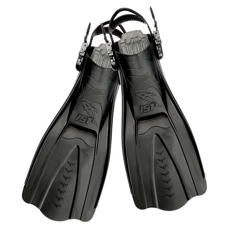 Ist/Dolphin Safari Travel Fins, Adults Unisex, Black (Black), L/XL