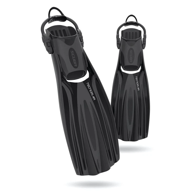 TECNOMAR Adjustable Momentum Fins, Unisex, Black (Multicoloured), LXL (44/46)