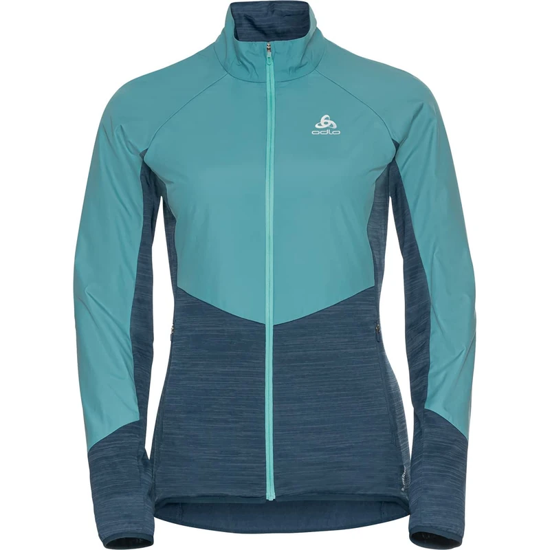 Odlo Women's Run Easy Warm Hybrid Running Jacket Blue Wing Teal Polynya