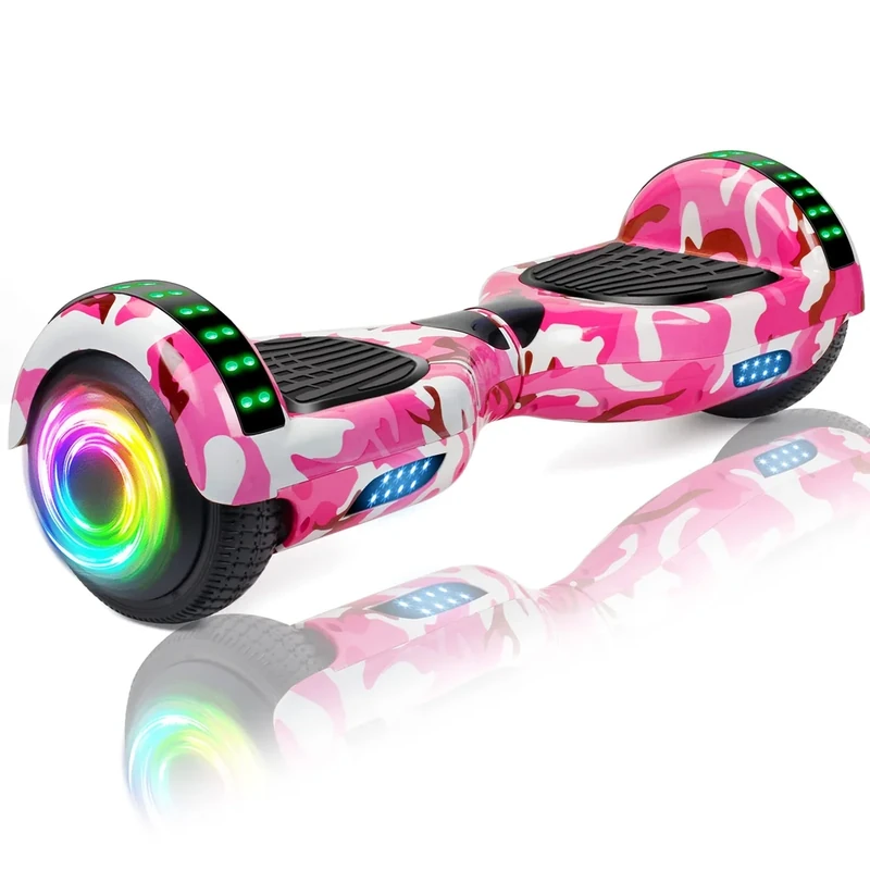 SISIGAD Hoverboard Self Balancing Scooter 6.5" Two-Wheel Self Balancing Hoverboard with Bluetooth Speaker and LED Lights Electric Scooter for Adult Kids Gift