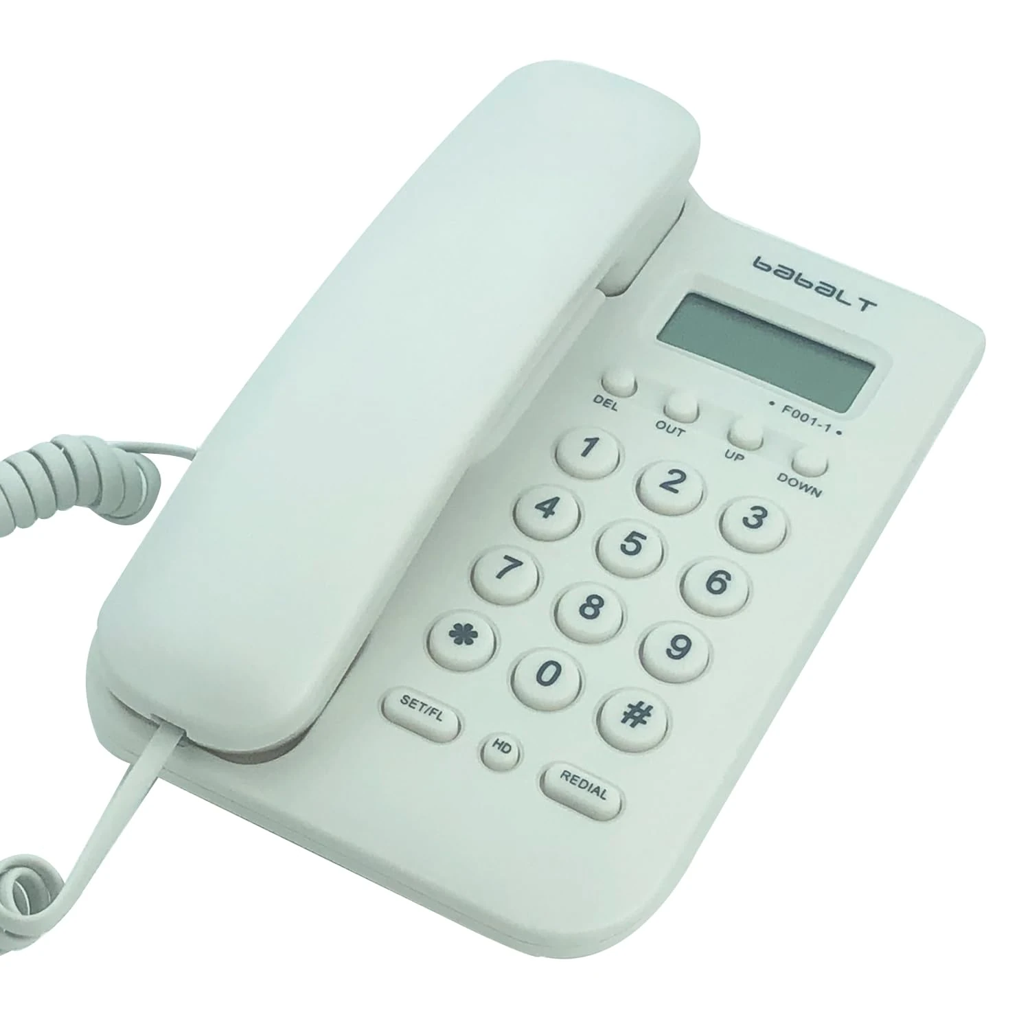 Corded Basic Landline Phone, TelPal FSK/DTMF Simple Caller ID Telephone with LCD Incoming Call Number Display, Small Desk/Wall Mountable Analog Phone for Home Office (White)