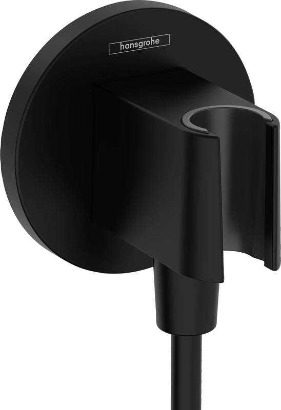 Hansgrohe FixFit S Wall Outlet with Shower Holder, Matt Black, 26888670