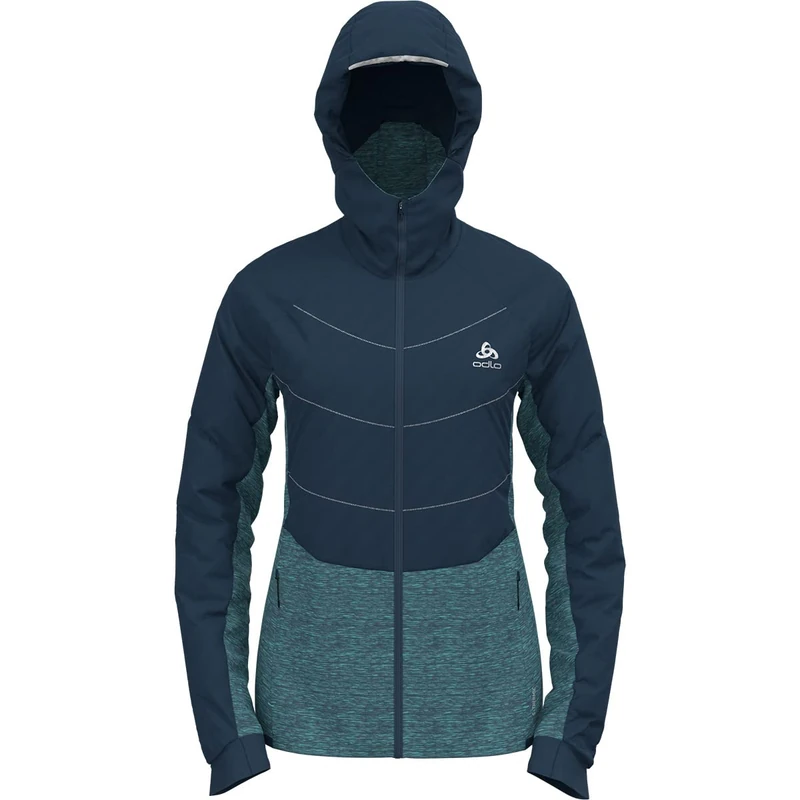 Odlo Run Easy S-Thermic Women's Running Jacket, Blue Wing Teal