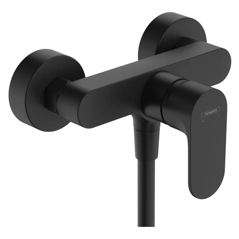 Hansgrohe Rebris S Single Lever Shower Mixer for Exposed Installation, Matt Black, 72640670