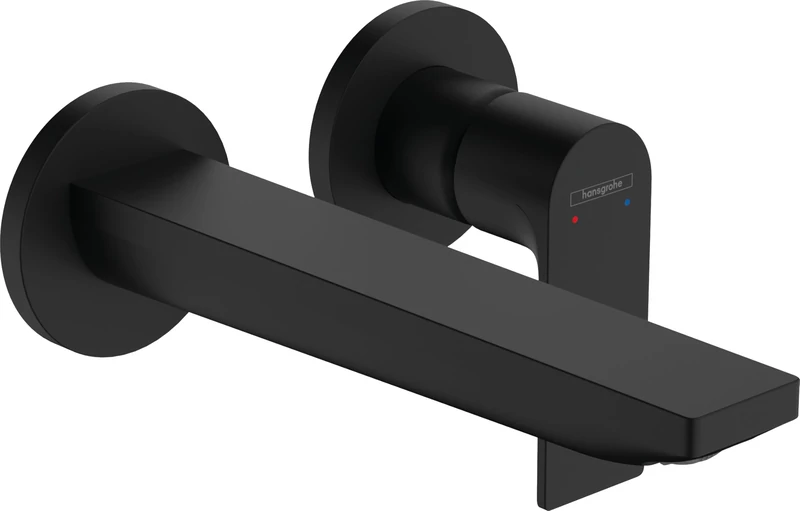 Hansgrohe Rebris E Basin Mixer Tap for Concealed Installation Wall-Mounted with Spout 20 cm, Matt Black, 72568670