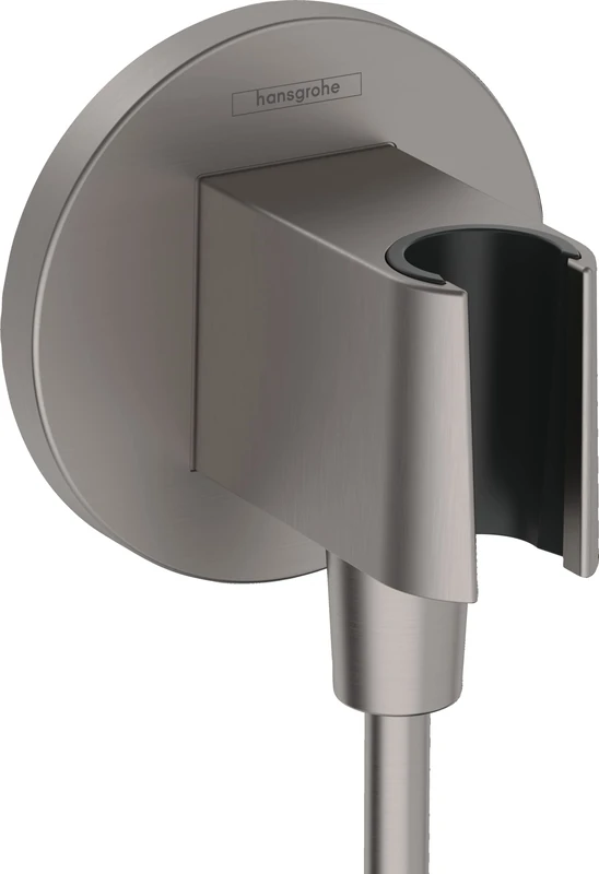 Hansgrohe FixFit S Wall Outlet with Shower Holder, Brushed Black Chrome, 26888340