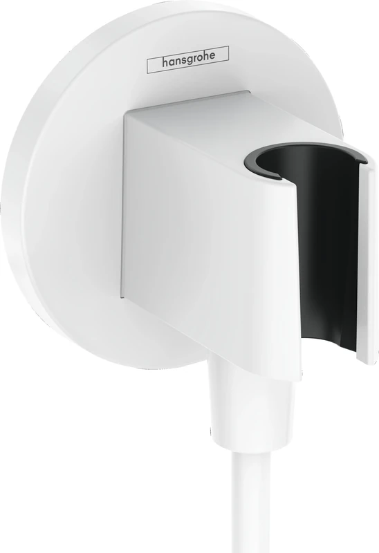 Hansgrohe FixFit S Wall Outlet with Shower Holder, Matt White, 26888700