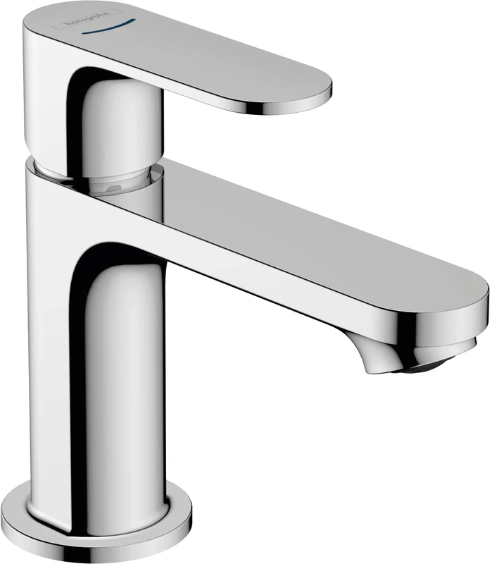 hansgrohe Rebris S - bathroom tap for cold water without waste, pillar tap with spout height 84 mm, basin mixer tap water-saving (EcoSmart), chrome, 72503000