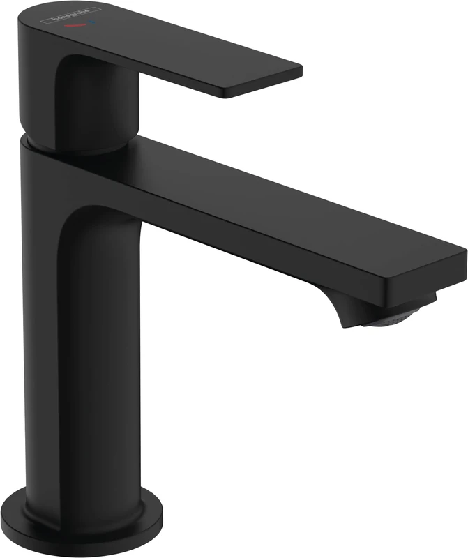 Hansgrohe Rebris E Basin Mixer Tap 110 Energy-Saving with Pop-Up Waste Set, Matt Black, 72559670