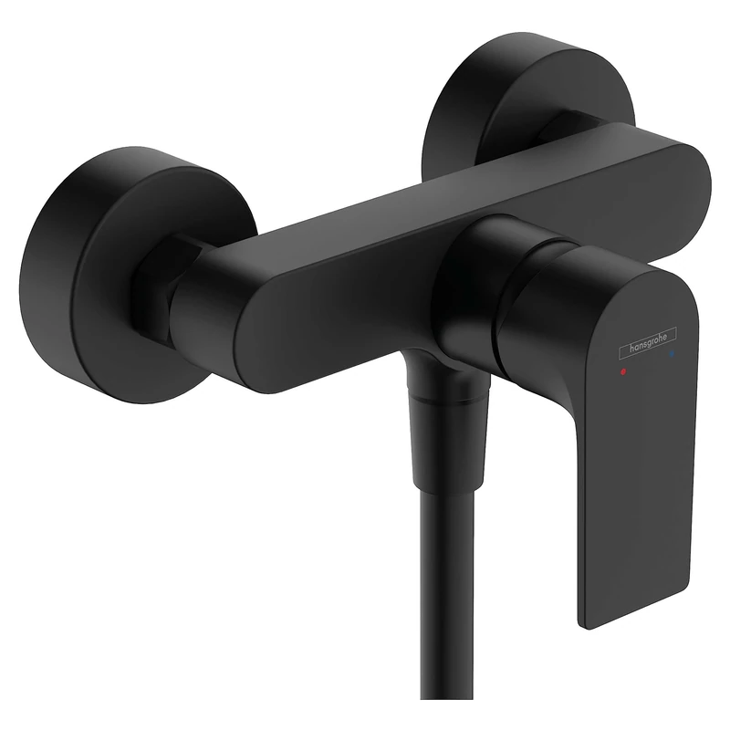 Hansgrohe Rebris E Single Lever Shower Mixer for Exposed Installation, Matt Black, 72650670