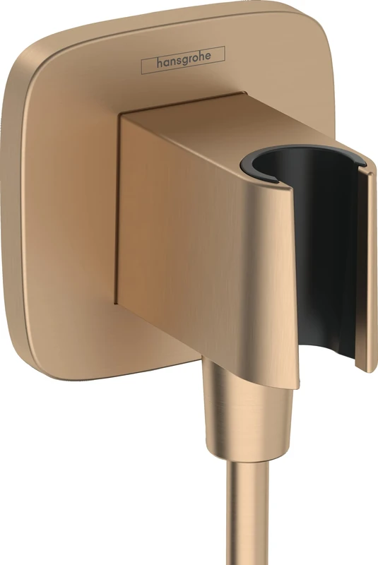 Hansgrohe FixFit Q Wall Outlet with Shower Holder, Brushed Bronze, 26887140