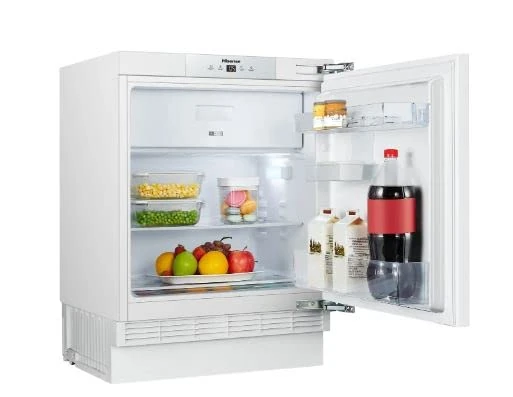 Hisense RUR156D4AW1 Integrated Under Counter Fridge with Ice Box - Fixed Door Fixing Kit - White - F Rated