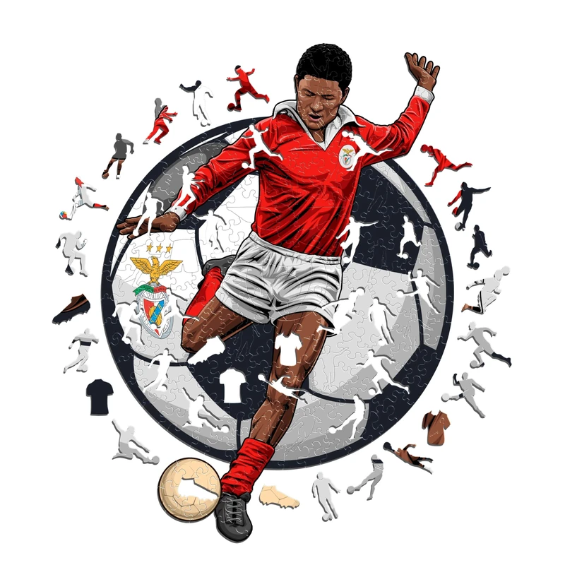 Iconic Puzzles Eusebio Benfica Wooden Puzzle - 270 Pieces - Image 1